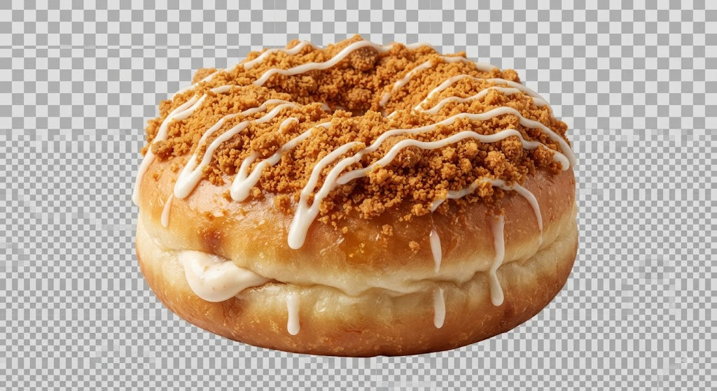 White Hazelnut-Filled Donut with Biscuit Crumb