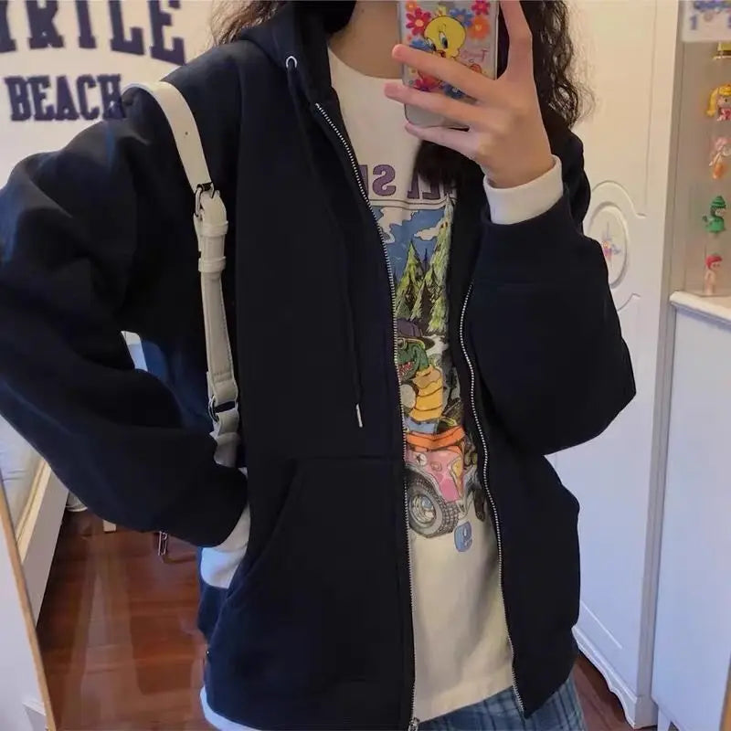 Oversized Fleece Zip-Up Hoodie