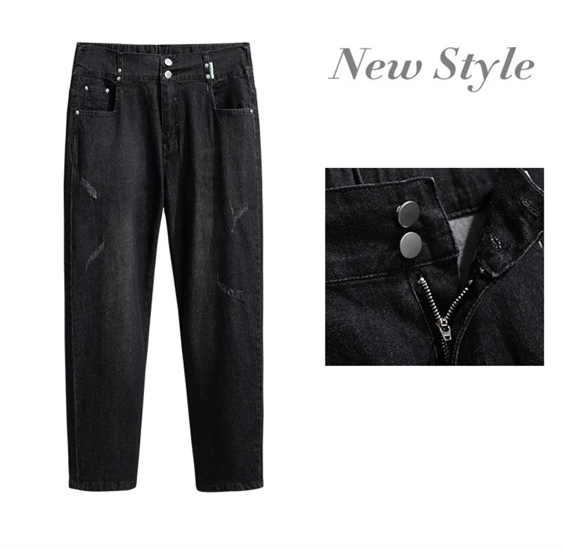 Oversized High Waist Vintage Denim Harem Pants