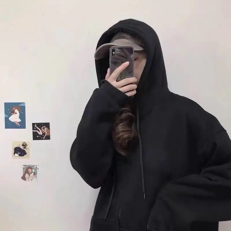 Oversized Fleece Zip-Up Hoodie