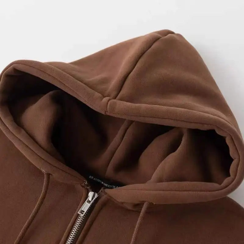 Oversized Fleece Zip-Up Hoodie
