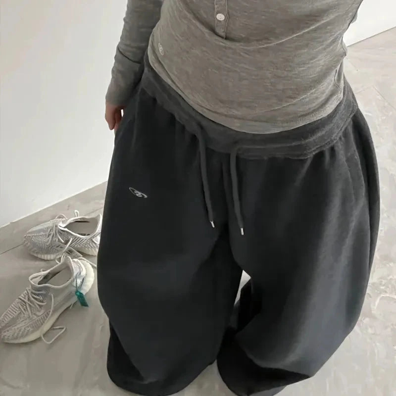 Oversized High Waist Cotton Jogger Pants