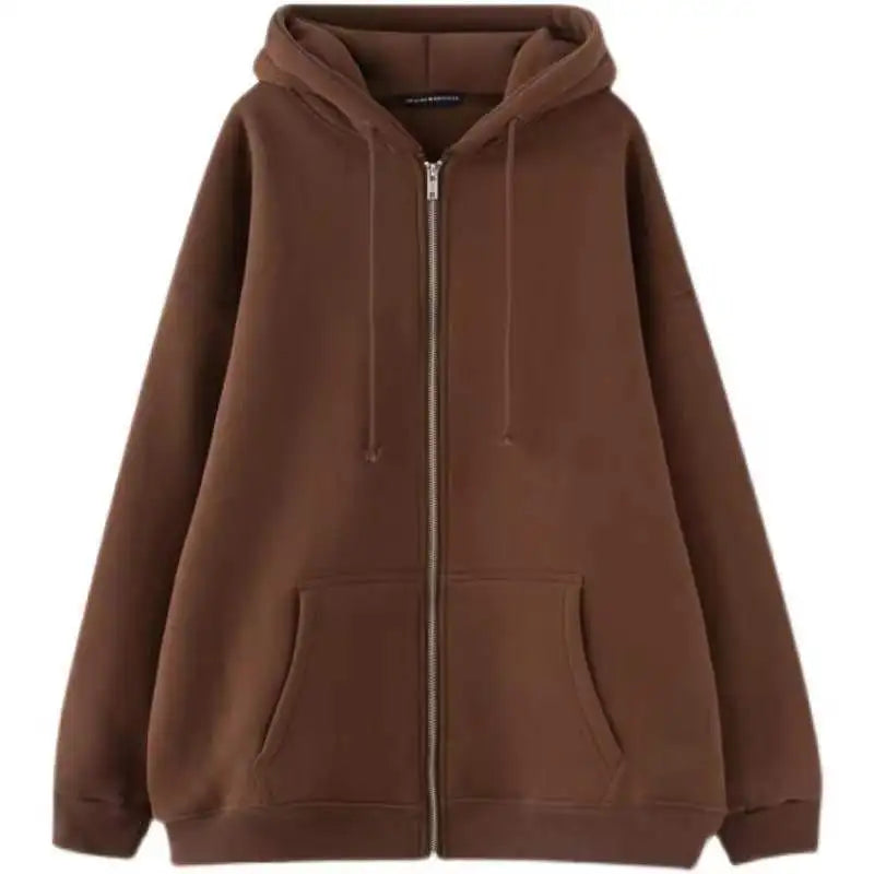Oversized Fleece Zip-Up Hoodie